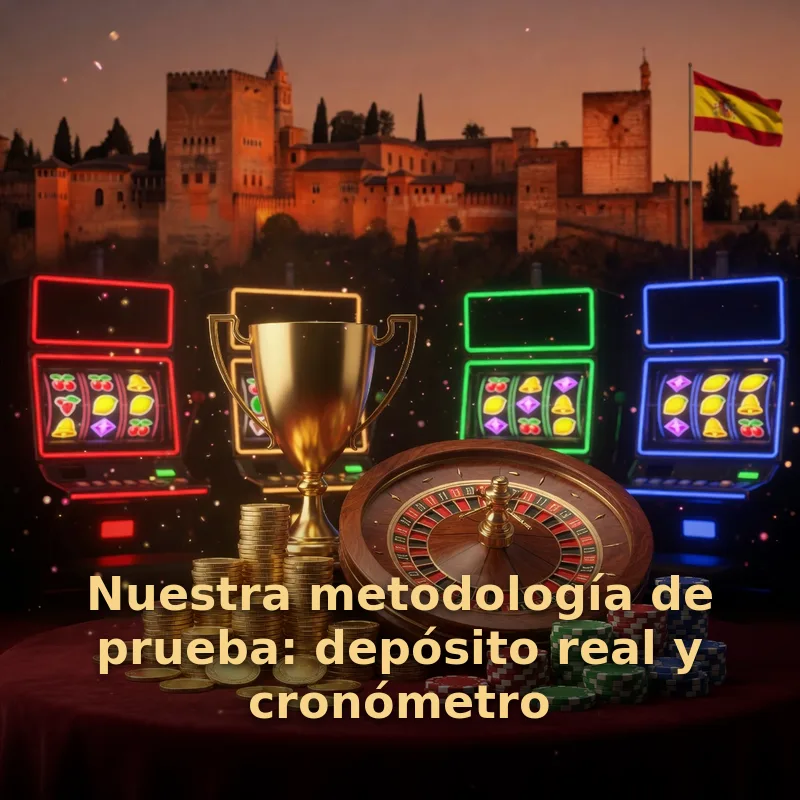 Nuestra metodología de prueba: depósito real y cronómetro